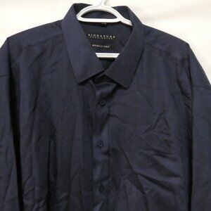 SIGNATURE CARRINGTON - Wrinkle Free size 20 35/36 Dark Blue Dress Shirt W Pocket